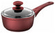 Saflon Titanium Nonstick Sauce Pan with Glass Lid, PFOA Free, Red, 3-Quart