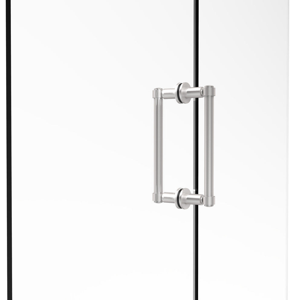 Contemporary 8" Back to Back Shower Door Pull, Satin Chrome