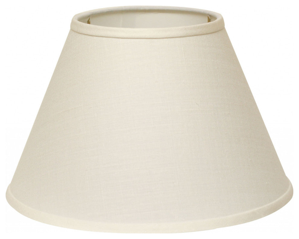 12" White Premium Empire Slanted Linen Lampshade