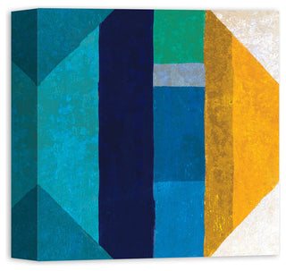 Blue Geometric Canvas Wall Art, 12x12