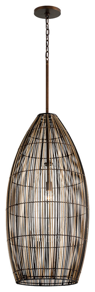 Holden 1 Light 45" Pendant - Bronze Finish - Natural and Espresso