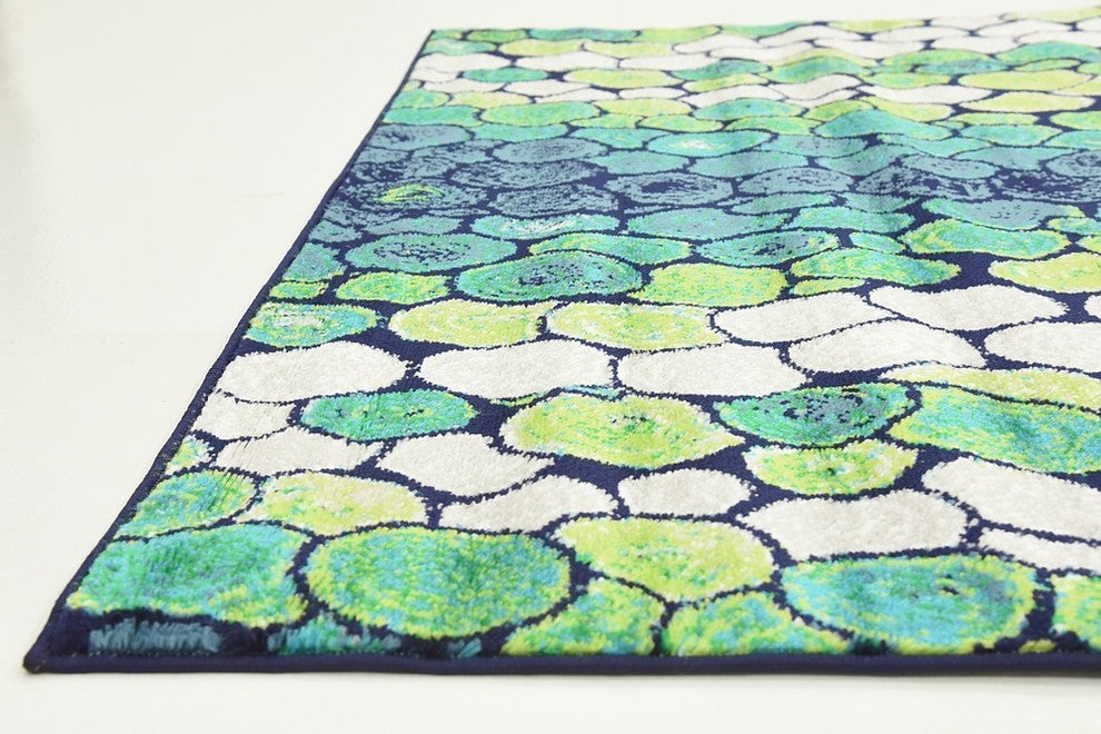 Unique Loom Light Green Metro Pebbles Area Rug, 5'x8"
