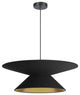 Patricia Incandescent Pendant, Matte Black with Black / Gold Shade