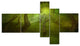 Green Time Travel, Abstract Canvas art print, 60"x32", 5 panels