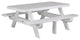 Poly 6' Rectangle Picnic Table, White