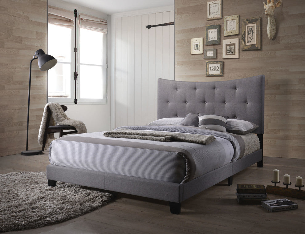 Venacha Upholstered Bed, Gray, Queen