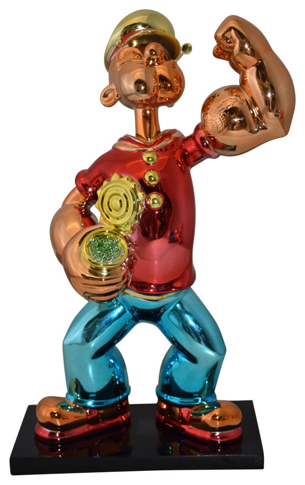 Iconic Red Popeye smaller Resin Statue  Size: 11" x 6" x 17"H