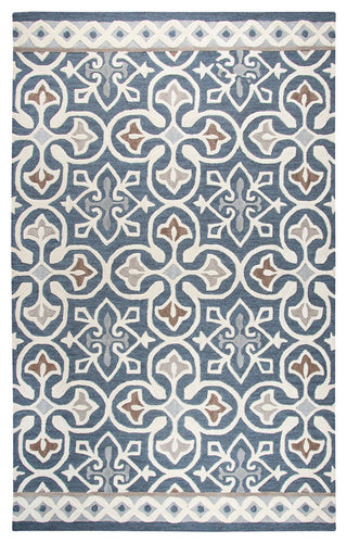 Rizzy Home Opulent OU574A Blue/Gray Medallion Area Rug, Rectangular 10'x13'