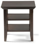 Acadian Solid Wood 19 Inch Wide Square Transitional End Table In Brunette Brown