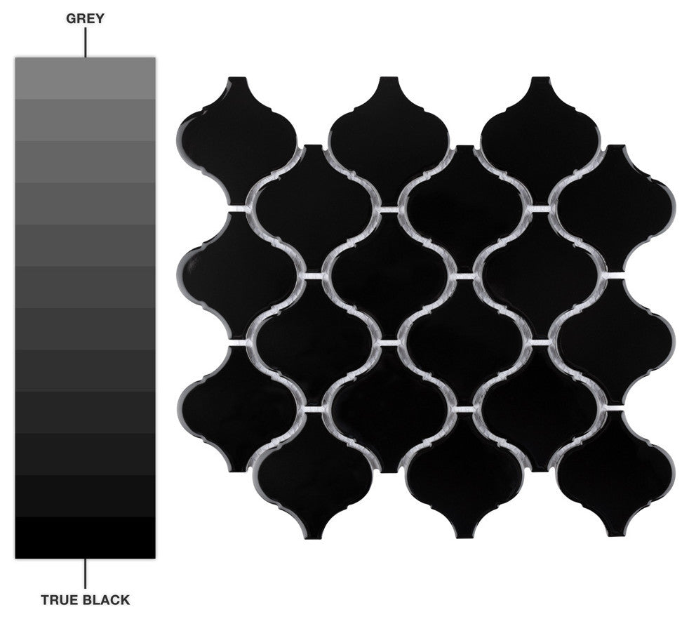 Metro Lantern Glossy Black Porcelain Floor and Wall Tile