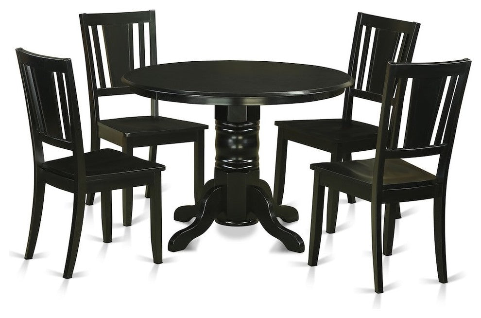 5-Piece Kitchen Table Set for Dining Table and 4 Chairs Without Cushion