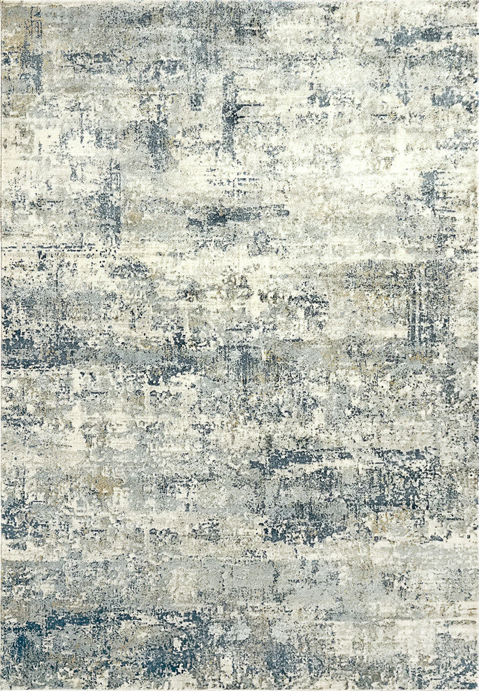 Castilla Gray And Blue Area Rug, 6'7"X9'6"