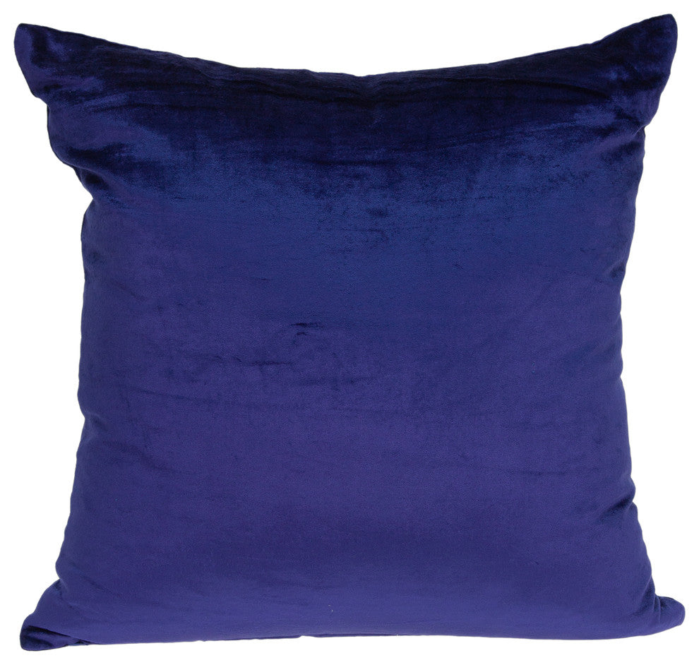 Topaz Transitional Royal Blue Solid Pillow Cover With Poly Insert