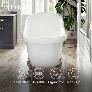 Eviva Stella 67 in. White Acrylic Clawfoot Bathtub