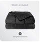 Weighted Blanket, Minky Fleece Black, 60"x80", 17lb