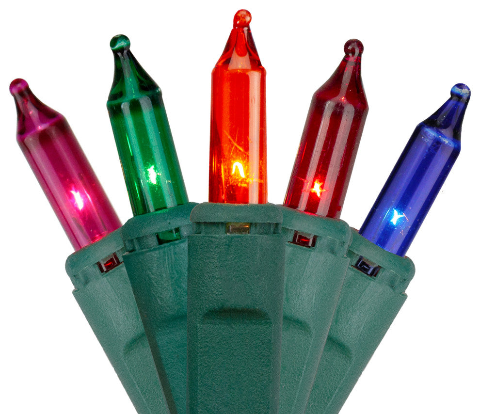 300-Count Multi-Color Mini Christmas Light Garland Set  9ft Green Wire