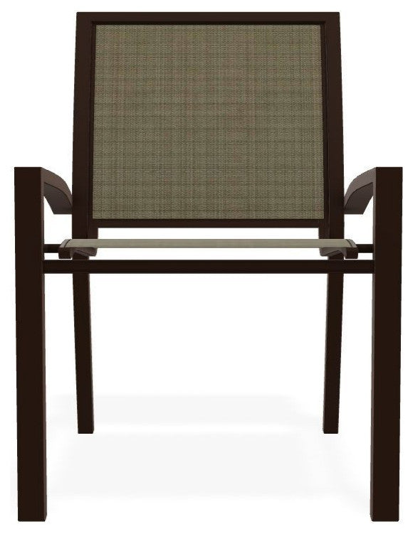 Kendall Sling Stackable Outdoor Dining Chair, Elevation Stone/Kona