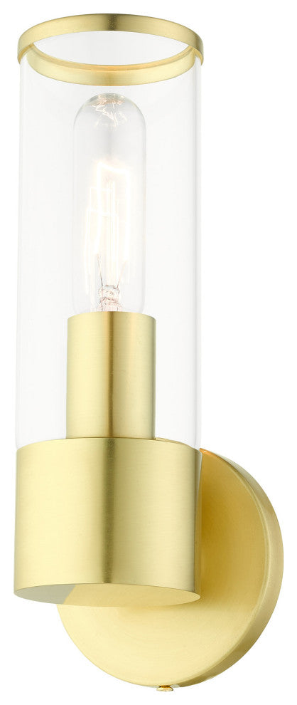 Satin Brass Nautical, Contemporary, Urban, Industrial Single Sconce