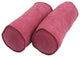 20"X8" Double-Corded Solid Microsuede Bolster Pillows, Set of 2, Bery Berry