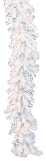 9' X 16" Crystal White Garl 100Led Wmwht