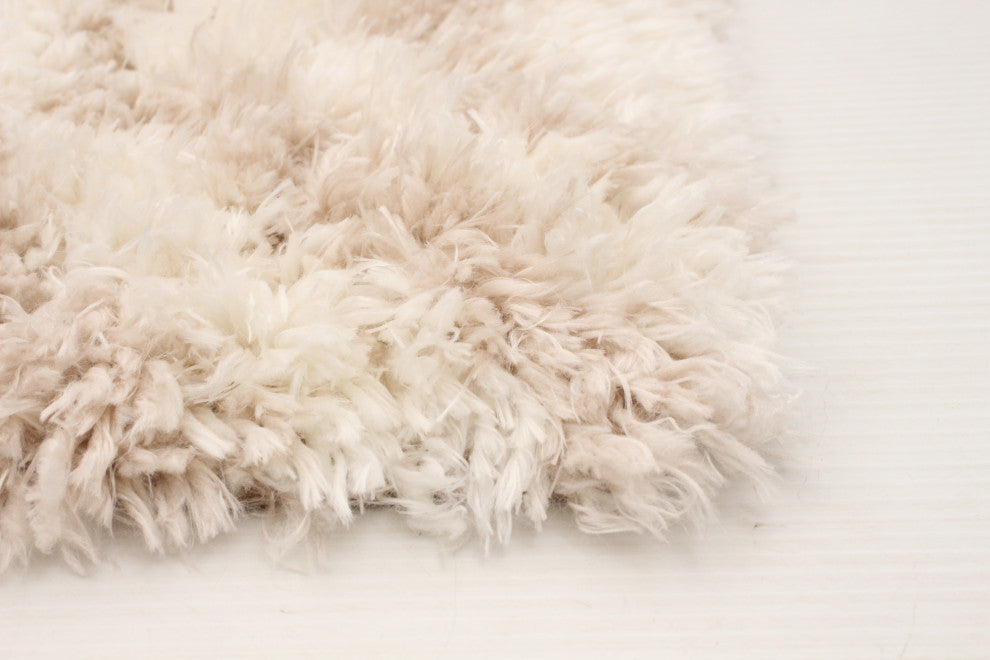 eCarpetGallery Shag Area Rug, Ivory, Tan, 6'7" x 9'6"