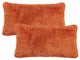 Shaggy Faux Fur Pillow Cover, Burnt Orange, Set of 2, 14"x26"