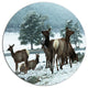 Gang Of Deer In Rocky Mountains, Landscape Disc Metal Wall Art, 36"