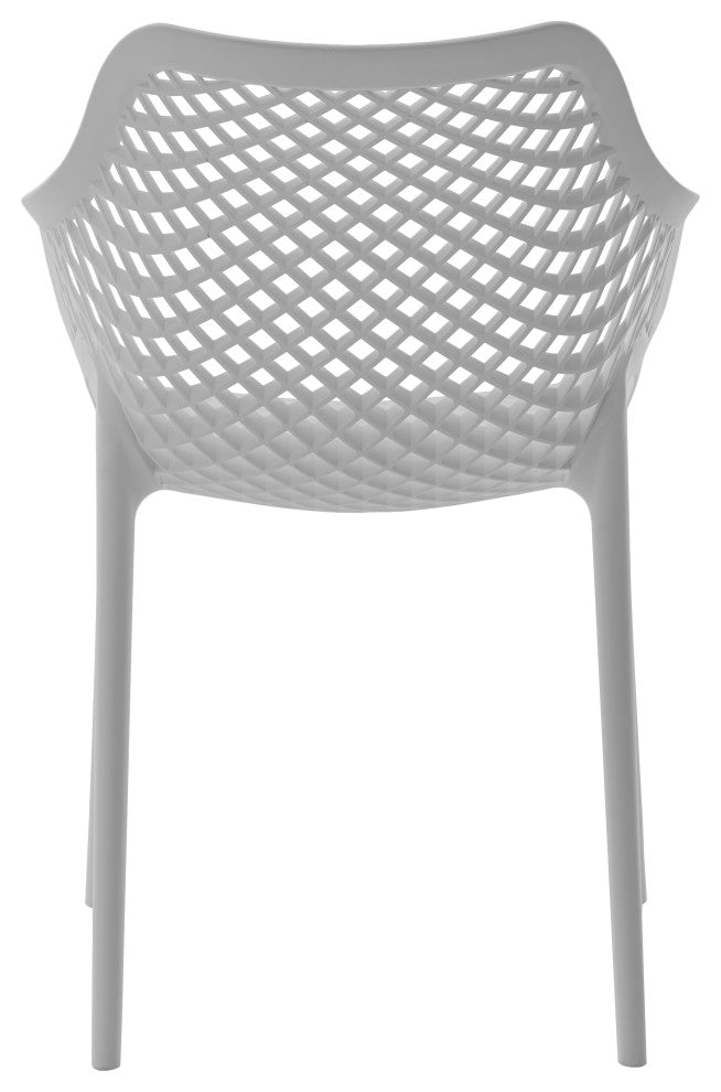 Mykonos Outdoor Patio Dining Chair (Set of 4), Grey, With Arms