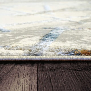 Dynamic Rugs Gold 7.10x10.10 Polyester Area Rug 1354-897 Cream/Silver/Gold