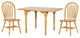 3-Piece 48" Rectangular Extendable Dining Set, Light Oak Wood, Seats 4