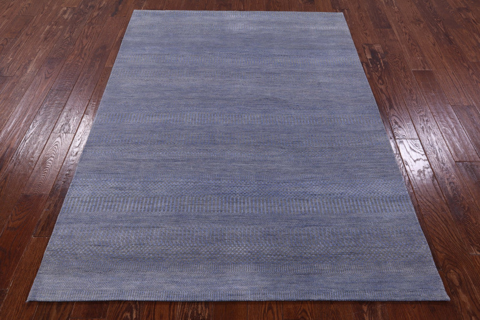5' 1" X 6' 11" Handmade Savannah Grass Wool and Silk Rug Q11497
