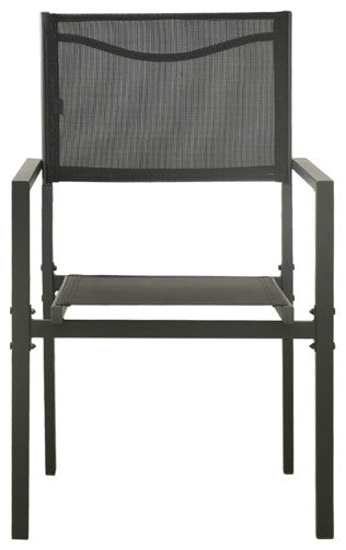 vidaXL 4x Patio Chairs Textilene and Steel Black and Garden Outdoor Armchair