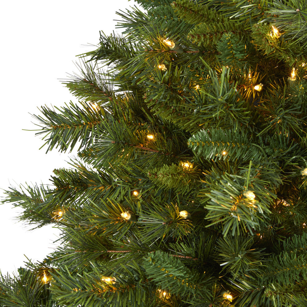 6' Wyoming Mixed Pine Faux Xmas Tree W/450 Clear Lights & 1090 Bendable Branches