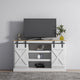 Farmhouse white MDF TV stand 65 inch flat media console table storage wood cabin