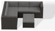 WestinTrends 6PC Outdoor Patio Wicker Sofa Sectional w/ Ottoman, Coffee Table, Coffee/Gray