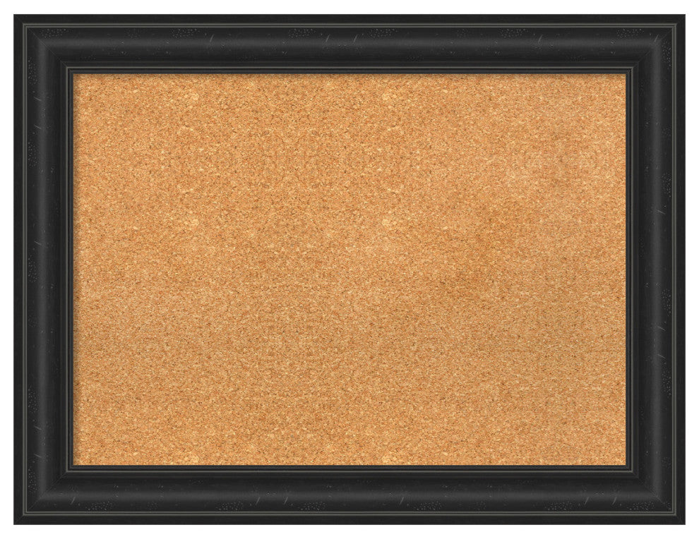 Framed Natural Cork Board, 33x25, Shipwreck Black Framed Organization Boards
