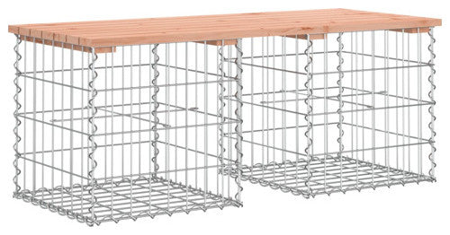 vidaXL Patio Bench Outdoor Park Bench Seating Gabion Design Solid Wood Douglas