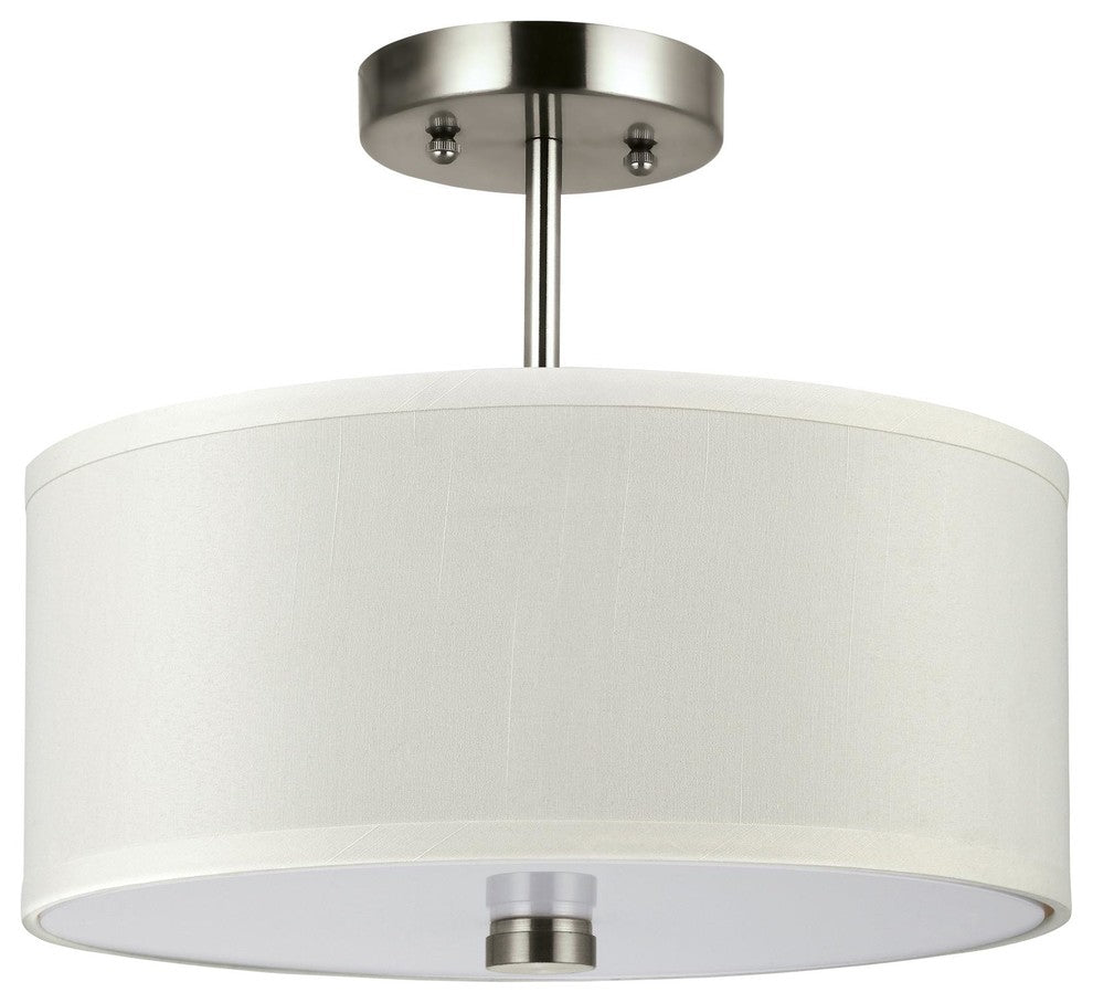 Generation Lighting 2-Light Convertible Mount, Brushed Nickel and Faux Silk
