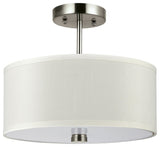 Generation Lighting 2-Light Convertible Mount, Brushed Nickel and Faux Silk