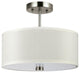 Generation Lighting 2-Light Convertible Mount, Brushed Nickel and Faux Silk