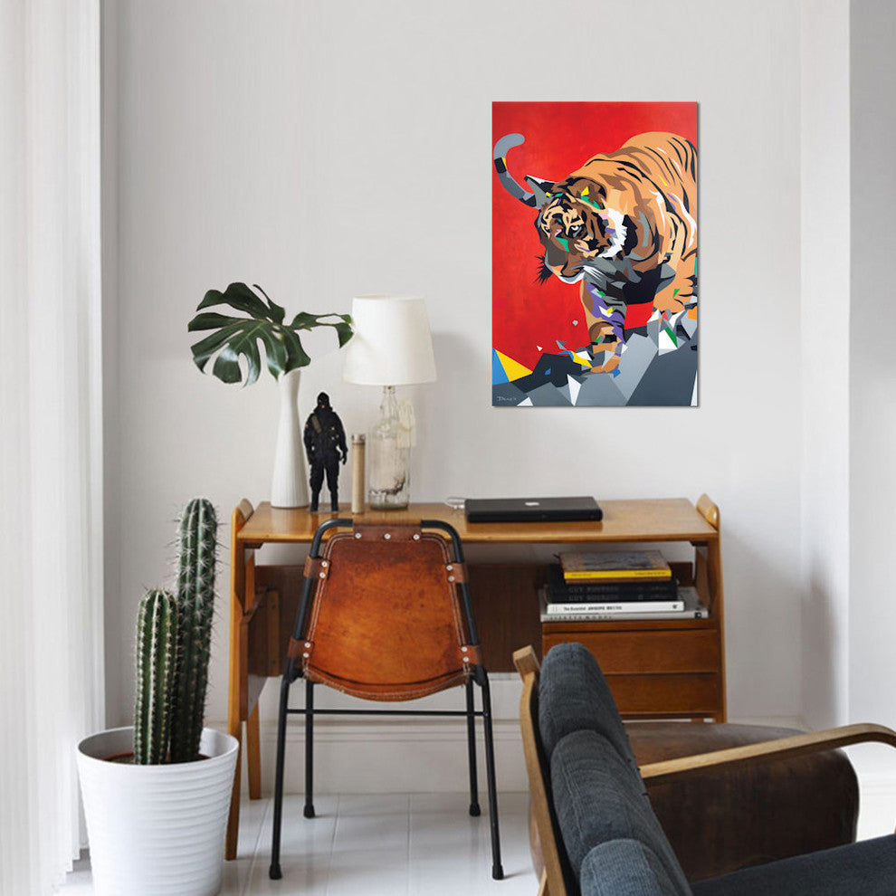 "Geo Tiger" by DAAS, Canvas Print, 18"x12"
