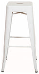 Vogue Metals Backless Metal Stools, Set of 2, Full Assembled, White, 24"