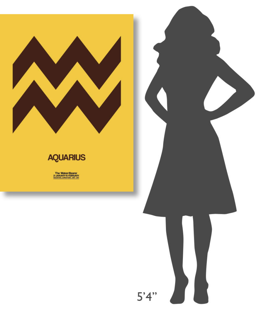"Aquarius Zodiac Sign Brown" Fine Art Print