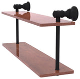 Carolina 16" Two Tiered Wood Shelf, Matte Black