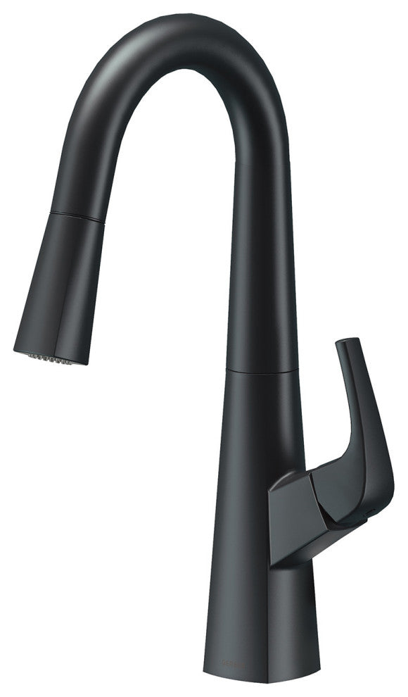 Vaughn Single Handle Pull-Down Prep Faucet, Satin Black