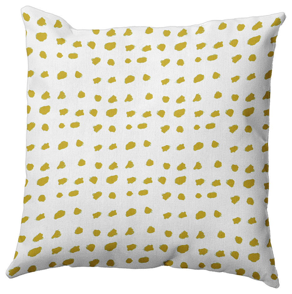 Dot Of Spots Decorative Throw Pillow, Mustard, 16"x16"