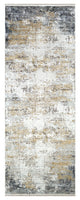 Surya Solar SOR-2302 3'x8' Rug, Medium Gray/Taupe/Bright Yellow/White