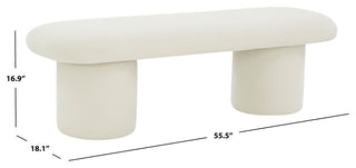 Safavieh Couture Cassandralee Boucle Bench, Ivory