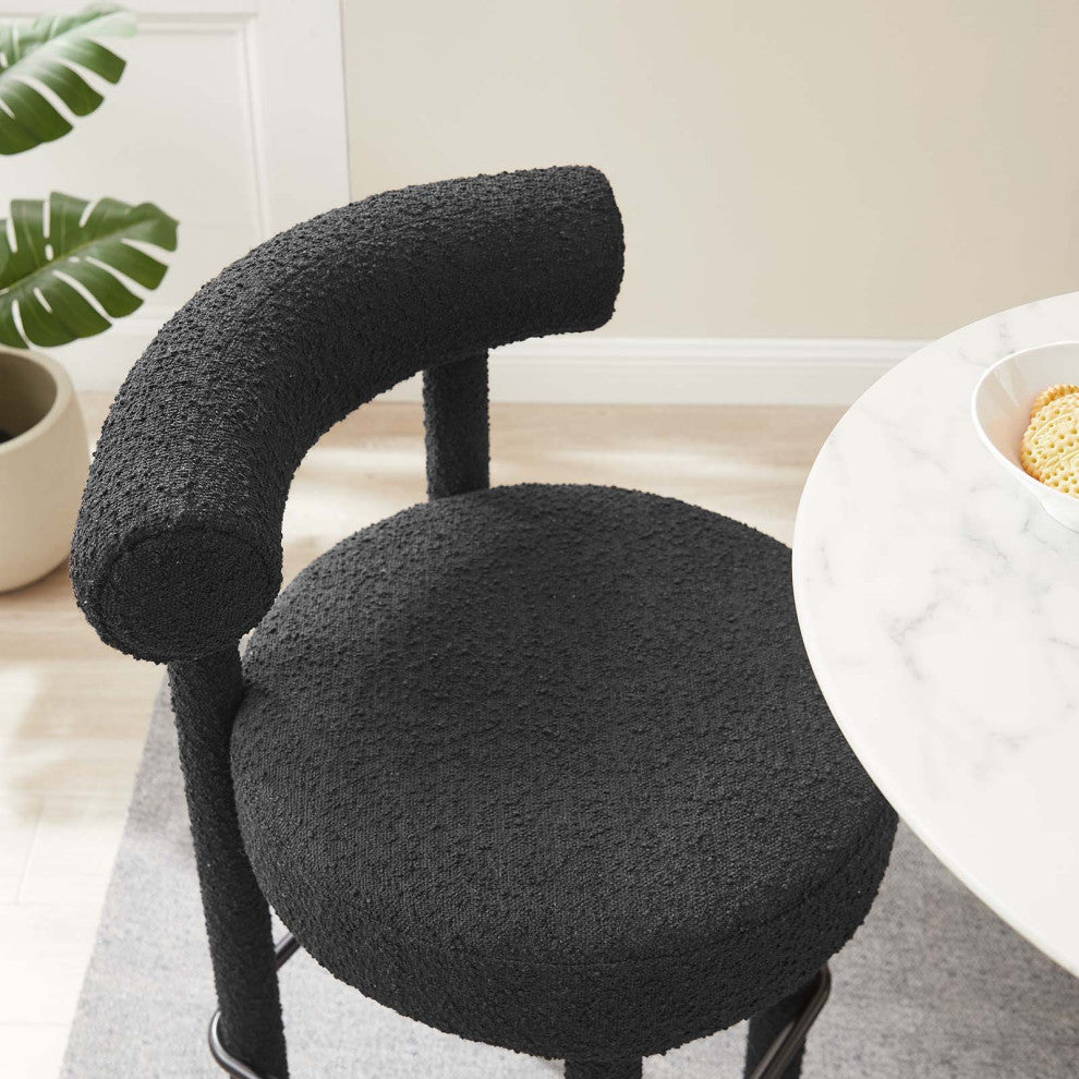 Toulouse Boucle Fabric Bar Stool - Black Black