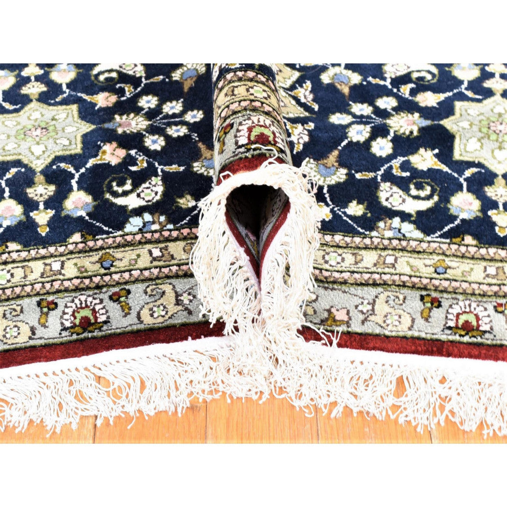 Rust Red, Kashan, 250 KPSI Silken Hand Knotted Oversized Rug, 12'1"x18'1"